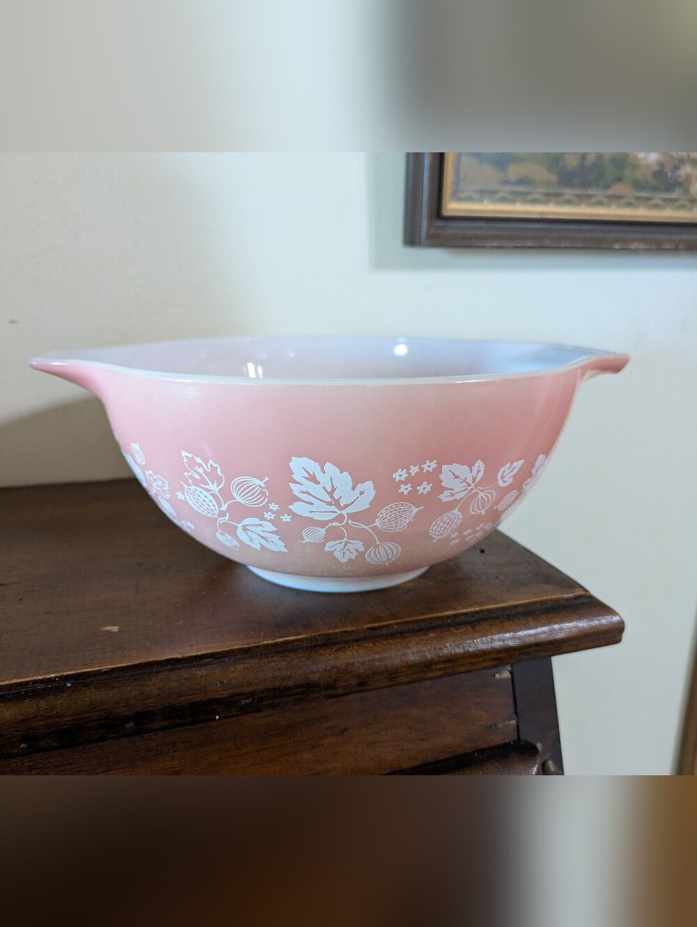 Vintage Pyrex Pink Gooseberry Cinderella Mixing Bowl #442 - 1.5 QT